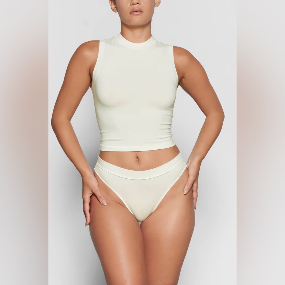 Skims COTTON JERSEY MOCK NECK TANK